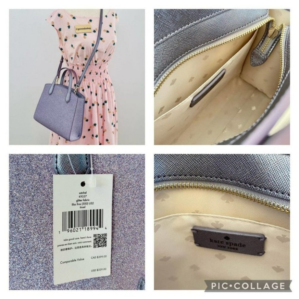 Kate spade purse tinsel glitter satchel handbag - Picture 9 of 11